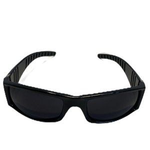 Men's Jet Black Rectangle Sunglasses